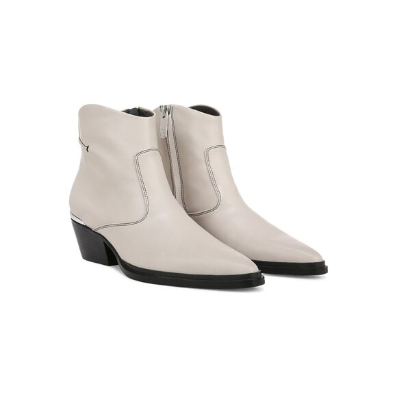 🆕FRANCO SARTO Blake Pointed Toe Western Zip Bootie Ankle Boot 8 White - Picture 1 of 16